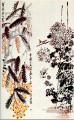 Qi Baishi chrysanthème et loquat